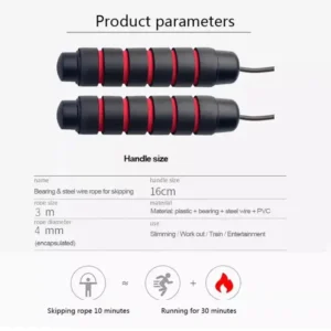 Digital Jump Rope with Counter Adjustable 3M | Smart Fitness Skipping Rope with Foam Handles