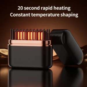 Dual-Use Mini Wireless Hair Straightener Brush | Portable Heated Curling Comb with LCD Display