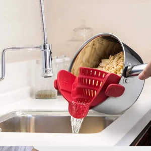 Food-grade Silicone Rubber Draining Basket Noodle Vegetable Washing Colander Household Gadget Leakproof Drainer Strainer