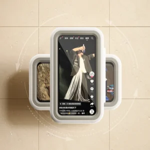 Waterproof Bathroom Phone Holder with Suction Cup | Touchscreen Shower Mobile Storage Box