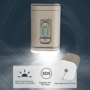 Portable Pocket Air Pump with Camping Lantern | USB Rechargeable Mini Air Pump 2400mAh