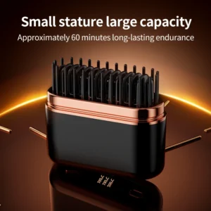 Dual-Use Mini Wireless Hair Straightener Brush | Portable Heated Curling Comb with LCD Display
