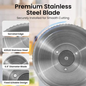 Manual Bread Slicer Adjustable Thickness | Stainless Steel Hand Crank Bread Cutter for Home & Bakery