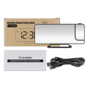 LED Digital Projection Alarm Clock with Mirror Display | Silent Desk Clock with USB Power