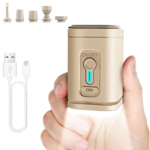 Portable Pocket Air Pump with Camping Lantern | USB Rechargeable Mini Air Pump 2400mAh