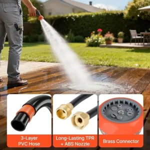 Retractable Garden Hose Reel Wall Mounted 1/2" | Automatic Rubber Hose for Car Wash & Gardening