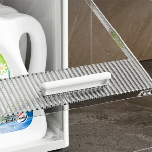 DAYOOH 5-Tier Transparent Corner Storage Cabinet with Wheels | Waterproof Foldable Organizer