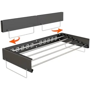 Wall Mounted Folding Clothes Drying Rack | Space Saving Laundry Hanging Rack Stainless Steel