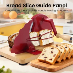 Manual Bread Slicer Adjustable Thickness | Stainless Steel Hand Crank Bread Cutter for Home & Bakery