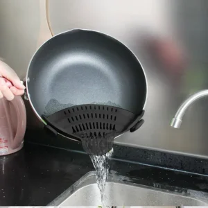 Food-grade Silicone Rubber Draining Basket Noodle Vegetable Washing Colander Household Gadget Leakproof Drainer Strainer