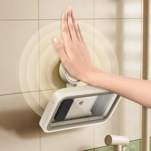 Waterproof Bathroom Phone Holder with Suction Cup | Touchscreen Shower Mobile Storage Box